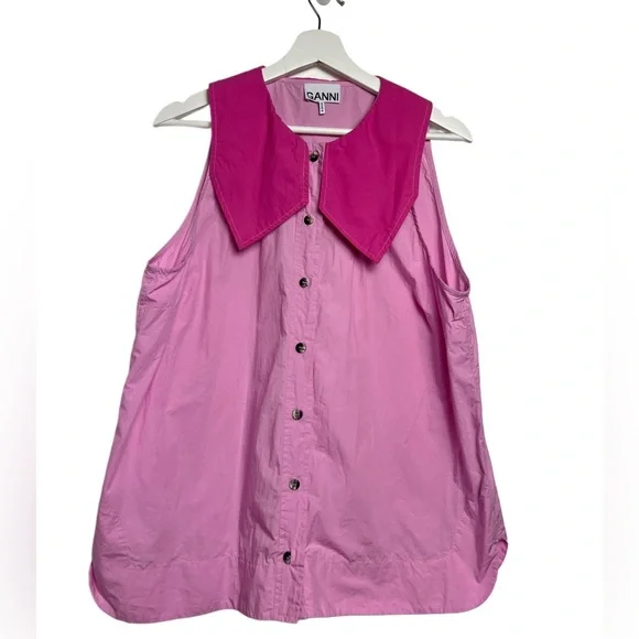 GANNI Poplin Sleeveless Shirt